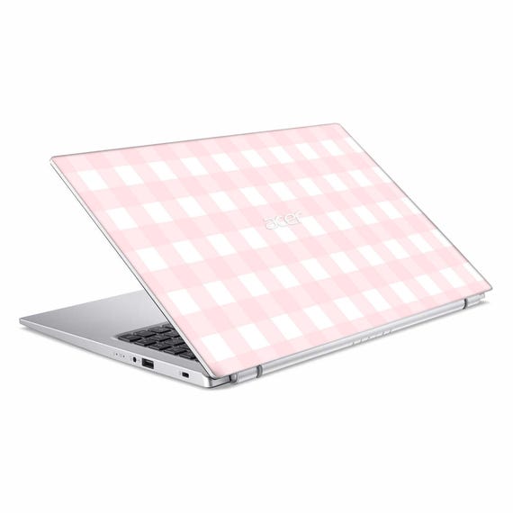 Laptop Skin for Acer Aspire: Pink Gingham Design (Vinyl Decal)