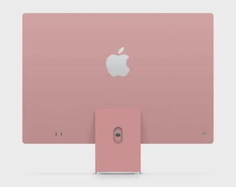 Rosy Pink iMac Skin, Solid Blush Pink iMac Skin, Minimalist Feminine iMac Cover, Soft Aesthetic Office Decor, Chic iMac Decal