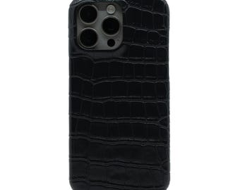 Black Crocodile iPhone Case - Slim, Lightweight Protection