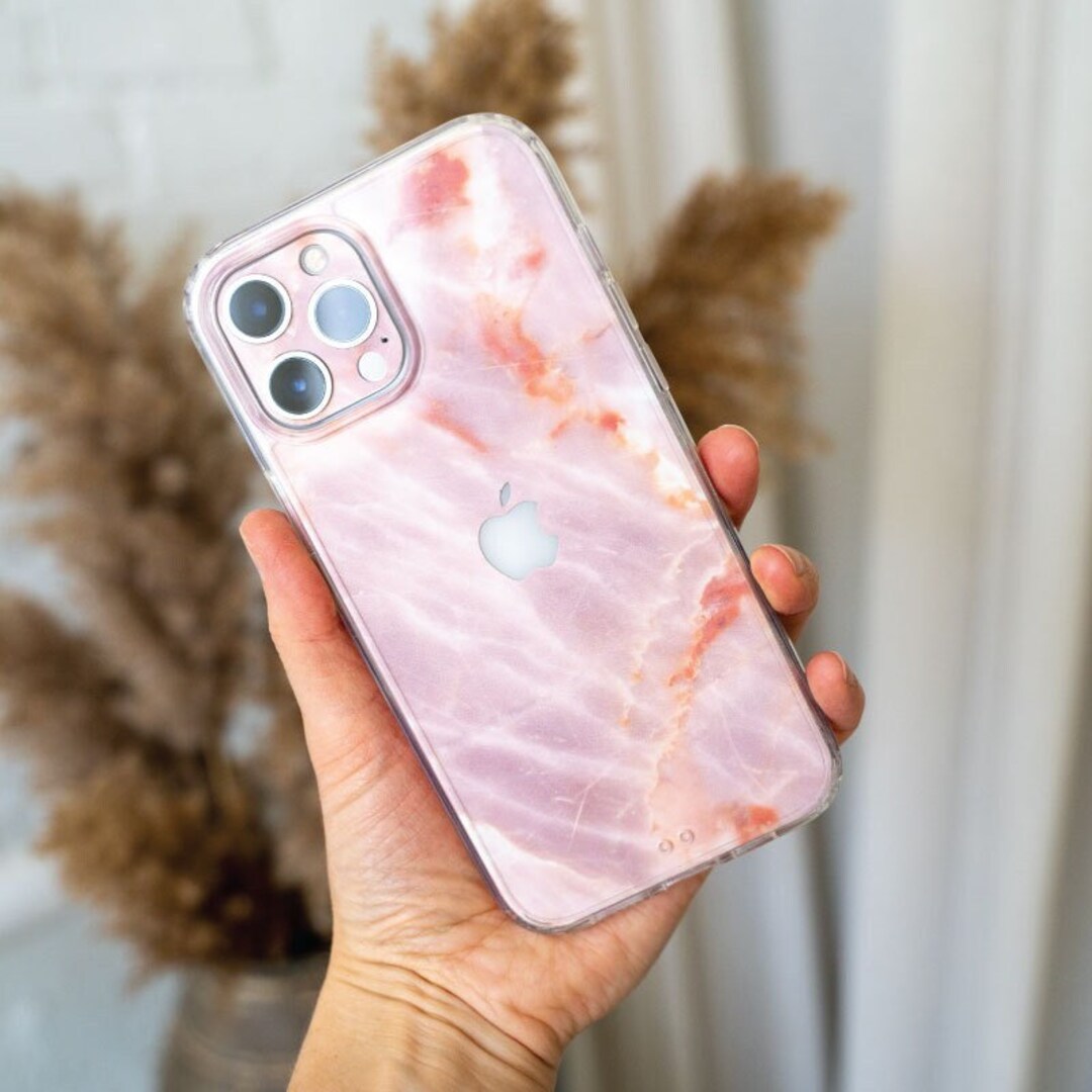 IPhone Case: Blush Marble Design - Clear Protective Cover - Etsy