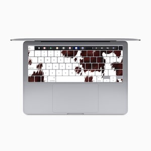 Cow Print MacBook Keyboard Skin, Cow Print MacBook Keyboard Decal, Cow Print MacBook Keyboard Sticker