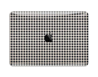 Black Gingham MacBook Case - Protective Skin and Clear Shell