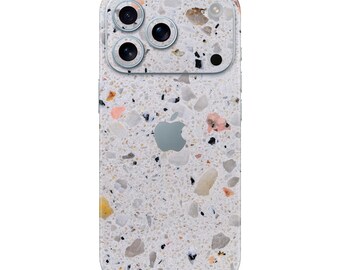 Terrazzo iPhone Skin: Speckled Vinyl Decal, Lightweight Protection