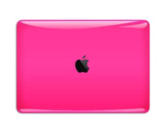 Hot Pink MacBook Case - Skin and Clear Hardshell Combo