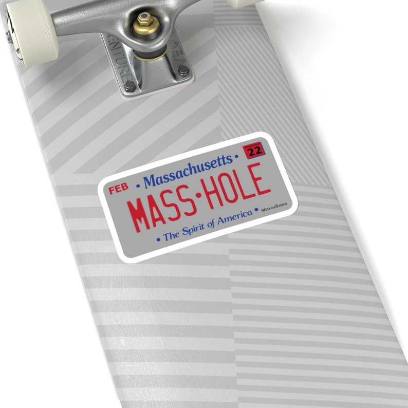 Masshole Kiss-Cut Sticker Funny Massachusetts License Plate