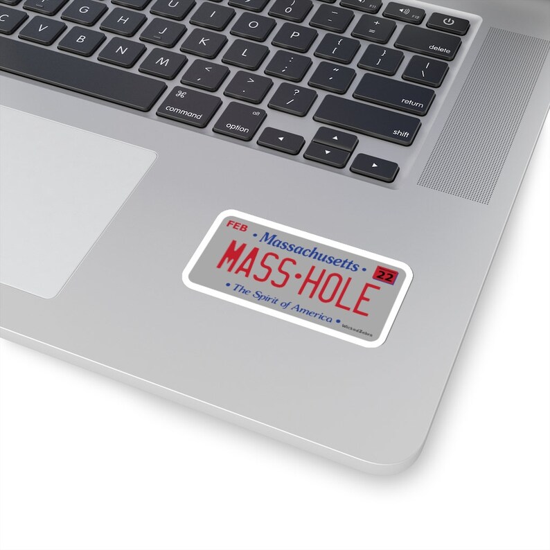 Masshole Kiss-Cut Sticker Funny Massachusetts License Plate