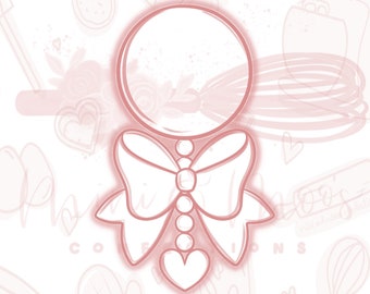 STL File-Boho Baby Rattle Cookie Cutter-Large 4&quot;