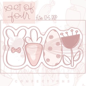 STL Files-Modern Easter Cookie Cutter Set of Four