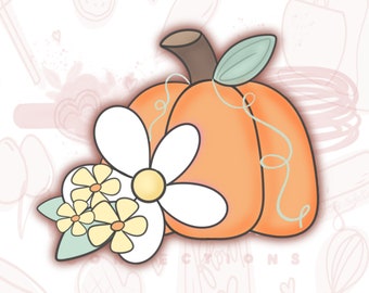 STL File-Floral Pumpkin Cookie Cutter