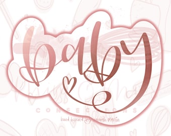 STL File-'Baby' Plaque Cookie Cutter-Large 4"