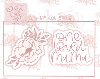 STL File-One Loved Mama Moederdag Cookie Cutter Set van twee