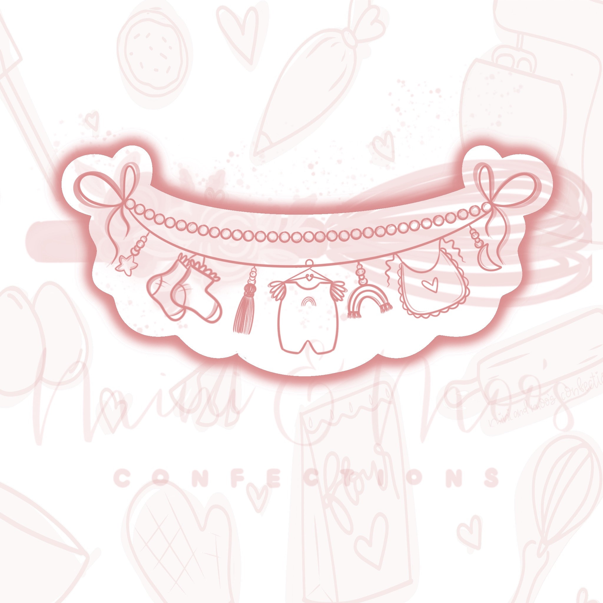 STL File-Boho Banner Cookie Cutter-Large 4"