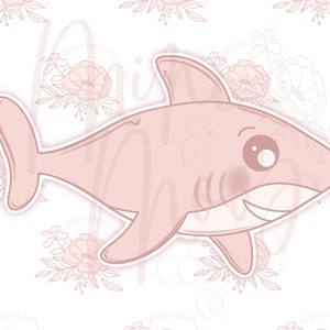 STL File-Playful Shark Cookie Cutter-4 inches LARGE