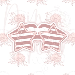 Star Glasses 4th of July Cookie Cutter