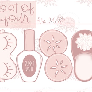 STL File-Spa Day Mother&#39;s Day Cookie Cutter Set of Four