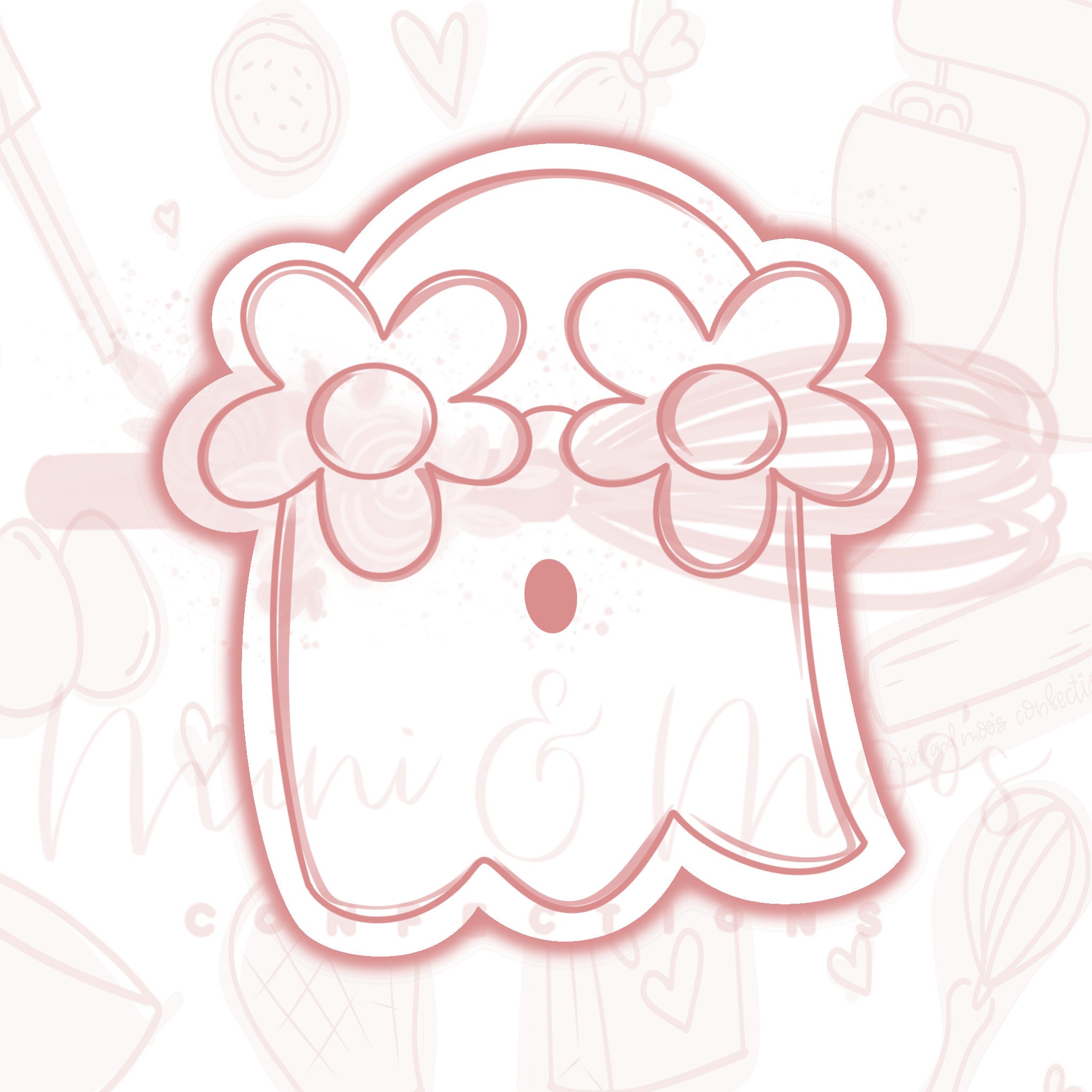 Flower Power Ghostie Halloween Cookie Cutter