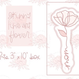 Skinny Line Art Mom Flower Mother&#39;s Day Cookie Cutter
