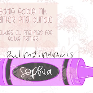 Cookie Cutter PNG Bundle for Eddie Edible Ink Printer-Skinny Crayon &#39;Hi! My Name Is&#39; Cookie Cutter