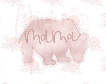 STL File-Mama Bear Cookie Cutter-LARGE 4 inches