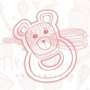 Boho Teddy Rattle Cookie Cutter
