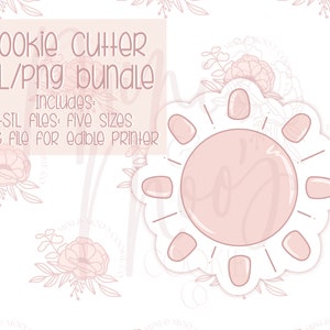Cookie Cutter STL & PNG Bundle Modern Sun Cookie Cutter