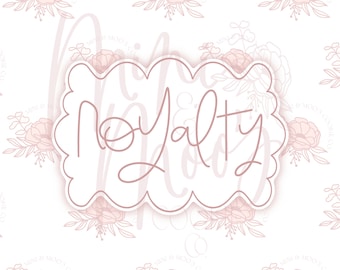 STL File-Royalty Plaque Cookie Cutter-Large 4 inches