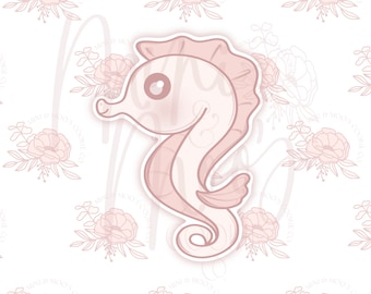 STL File-Playful Seahorse Cookie Cutter-4 inches LARGE