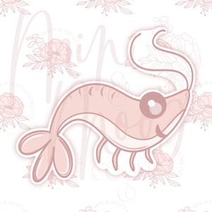 STL File-Playful Shrimp Cookie Cutter-4 inches LARGE