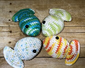 Crochet Fish Catnip Toy | Set Of 4 | Cat Toys | Cat Gifts | Gifts For Cat Owners | Catnip Toys | Kittens Toys | Handmade Cat Toys
