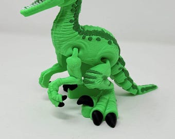 3D Printed Articulated Raptor – Flexi Dino Fidget Toy, Desk Decor
