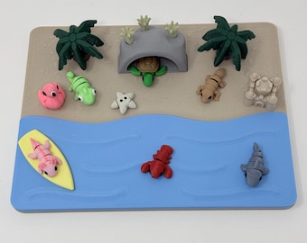 3D Printed Beach Play set | Mini Sand & Water Scene