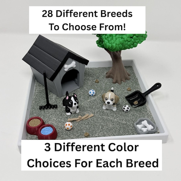 3D Printed Dog Zen Garden: Desk Decor, Stress Relief, Dog Lover Gift