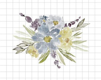 Floral Sublimation png, Purple Bouquet, Floral bouquet png, Flower Transfer Digital Download, Waterslide Clip Art, Watercolor