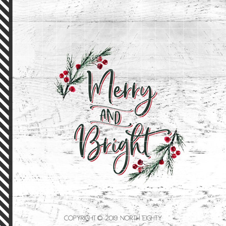 Download Merry And Bright Sublimation Design Download Christmas | Etsy