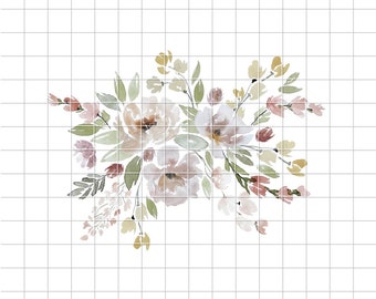 Floral Sublimation png, Floral Bouquet, Flower Transfer Digital Download, Waterslide Clip Art, Watercolor