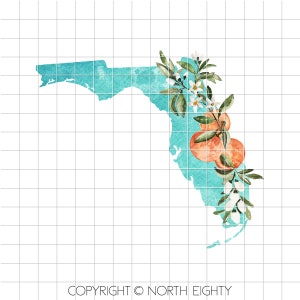Sublimation Florida Transfer - PNG Clip Art - Zustand Druckbare Transferdesign - Florida Orangen - Druck und Schnitt - Zustand Sublimation Download