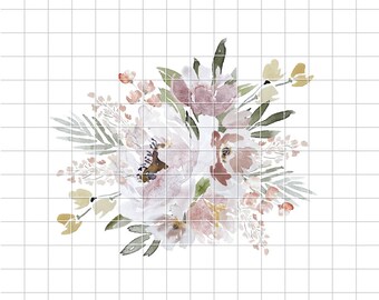 Floral Sublimation png, Floral Bouquet, Flower Transfer Digital Download, Waterslide Clip Art, Watercolor