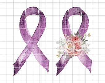 Purple Ribbon png, Purple Awareness png, Ribbon Sublimation Digital Design, Clip Art, Waterslide, Awareness png, Purple Ribbon