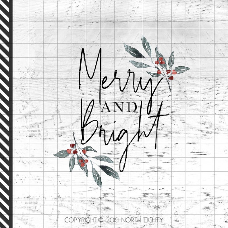 Merry And Bright Sublimation Design Download Christmas Clip Art Christmas Waterslide png Download Farmhouse Sublimation Design