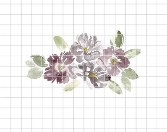 Floral Sublimation png, Flower Transfer Digital Download, Waterslide Clip Art, Watercolor