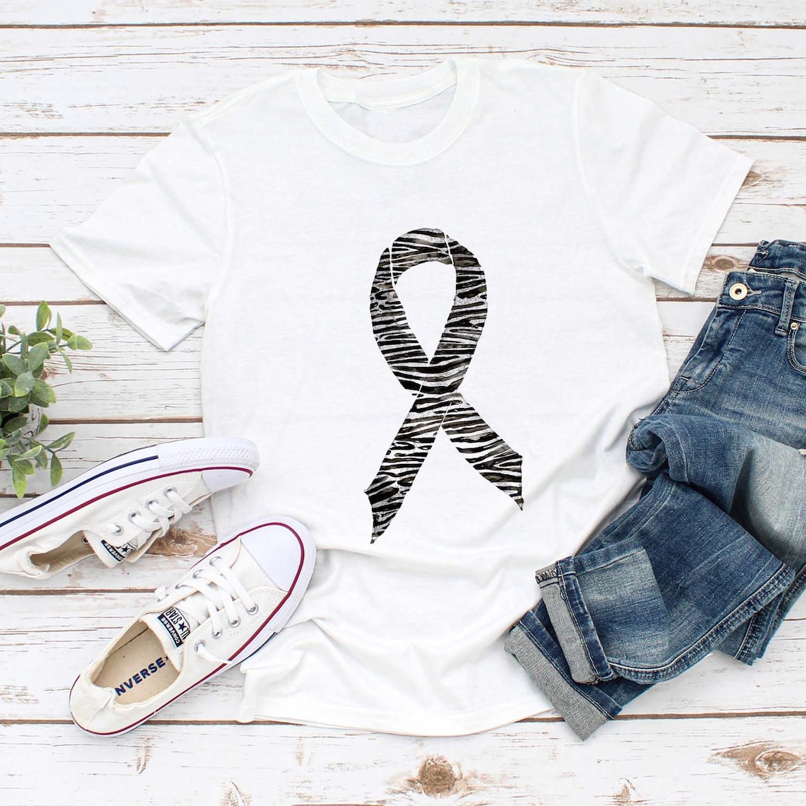 Zebra Awareness Ribbon Zebra Ribbon Png Awareness Ribbon Etsy