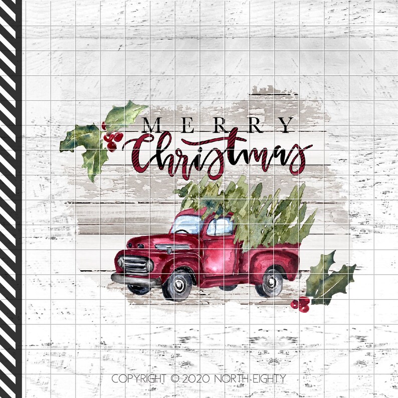 Red Truck Png Merry Christmas Sublimation Graphic PNG | Etsy