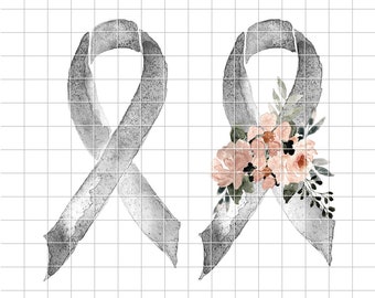 Grey Awareness Ribbon png, Grey Ribbon png, Awareness Ribbon png, Sublimation png, Grey Ribbon, Awareness png, Grey Ribbon png