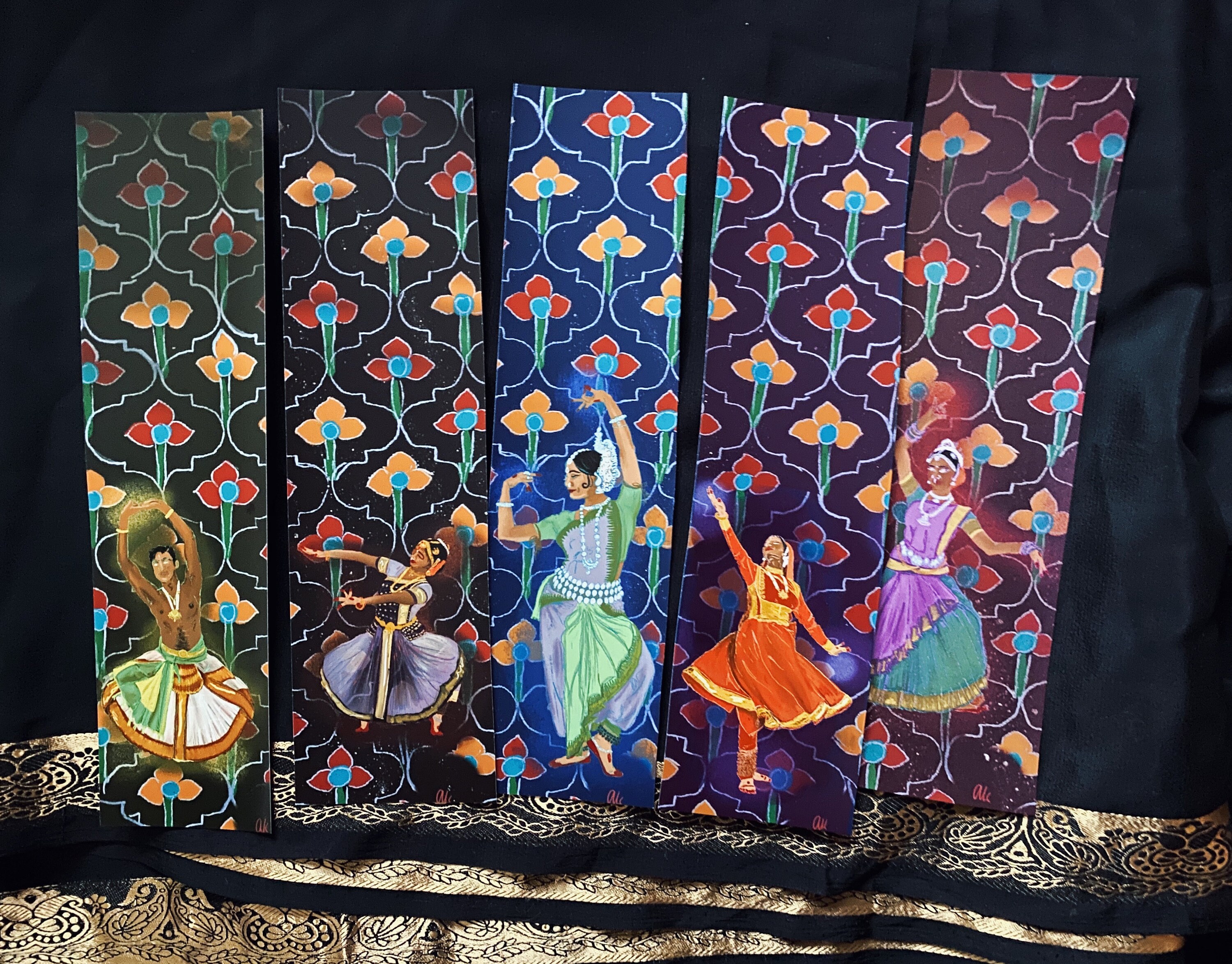 Indian Classical Bookmarks // Bharatanatyam Kathak Odissi Etsy