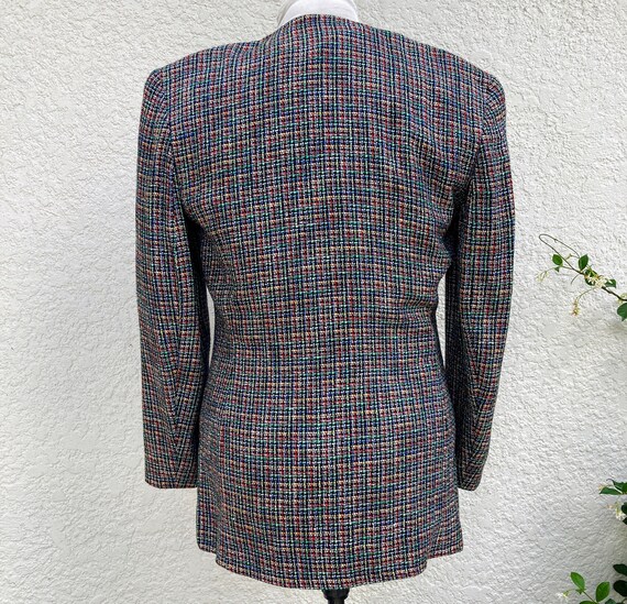 Vintage 80s Tweed Blazer S/M by Liz Claiborne w R… - image 6