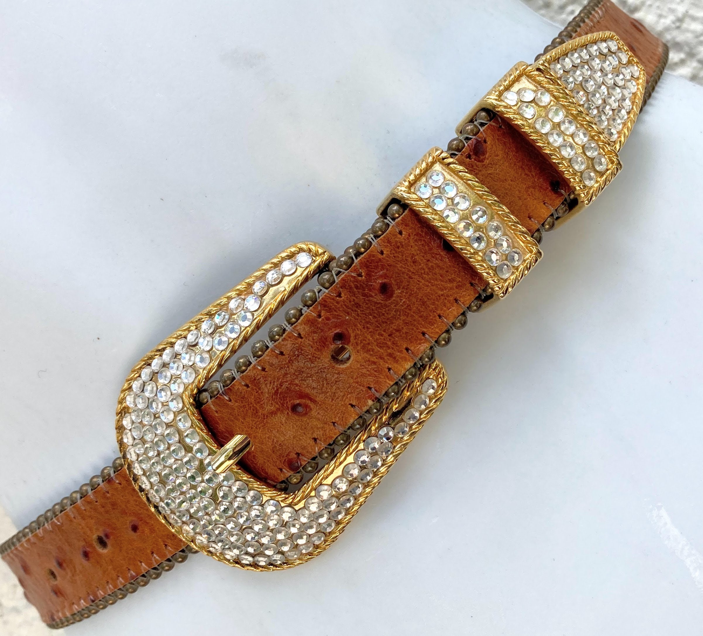 B.B. Simon Hair on Hide Bling Belt