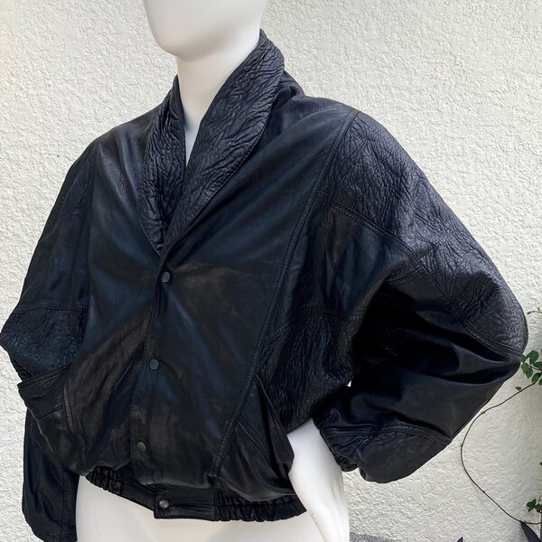 shawl leather jacket