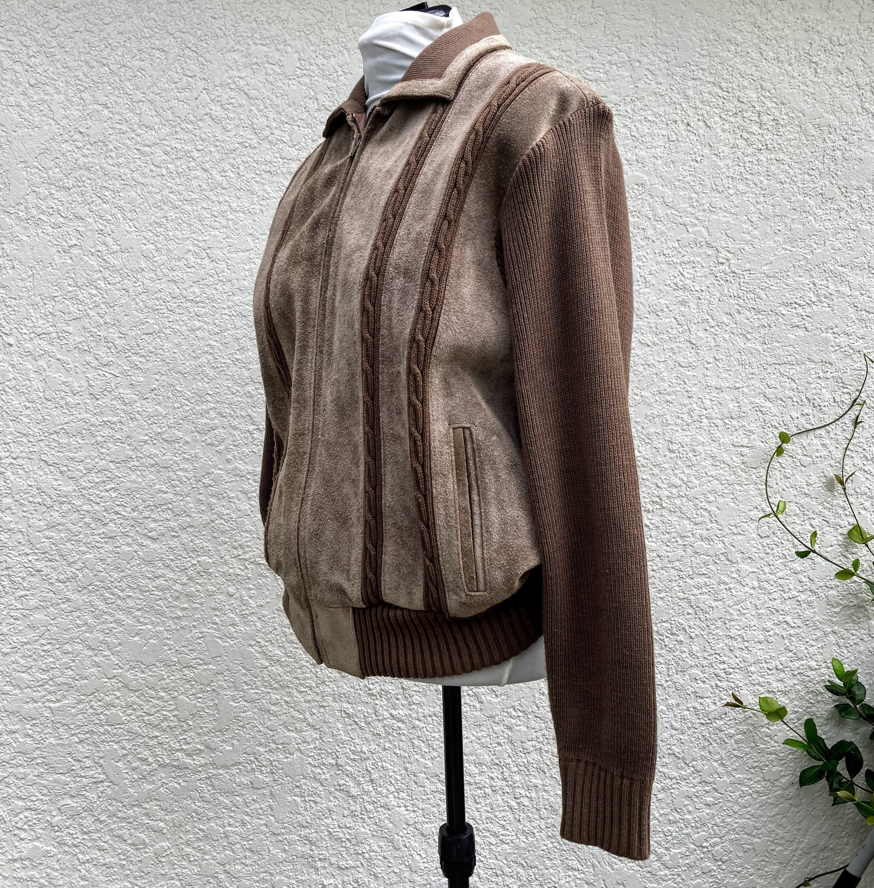 Suede sweater shop jacket