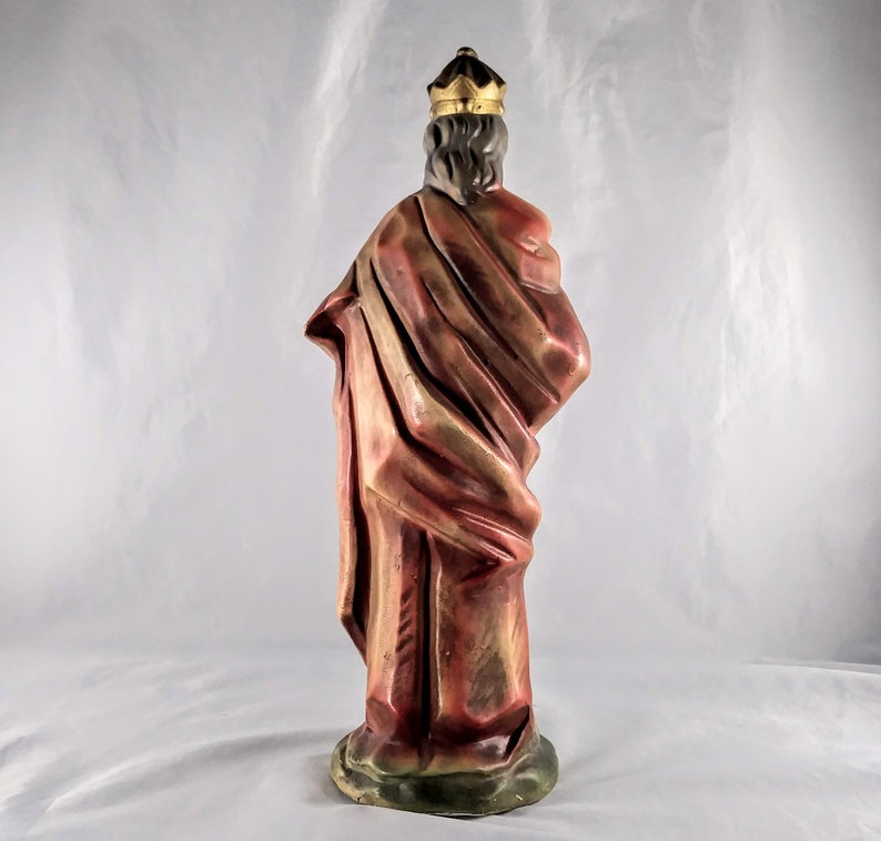 Magi Wise Man Saint Melchior Figurine Chalkware Religious Statuary Nativity Scene Statue Christmas Wise Men King of Persia Parma Japan