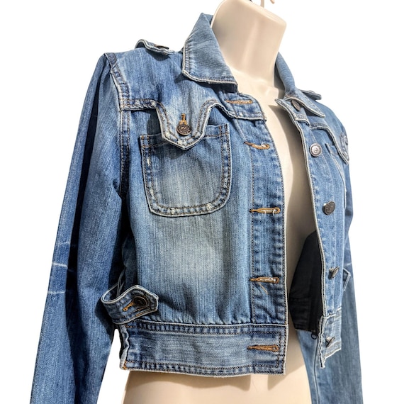 VTG 1990s Cropped Denim Jean Jacket (SZ S) by LA Reine